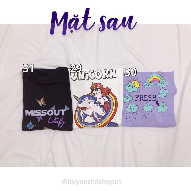 Áo thun hình tay lỡ unisex