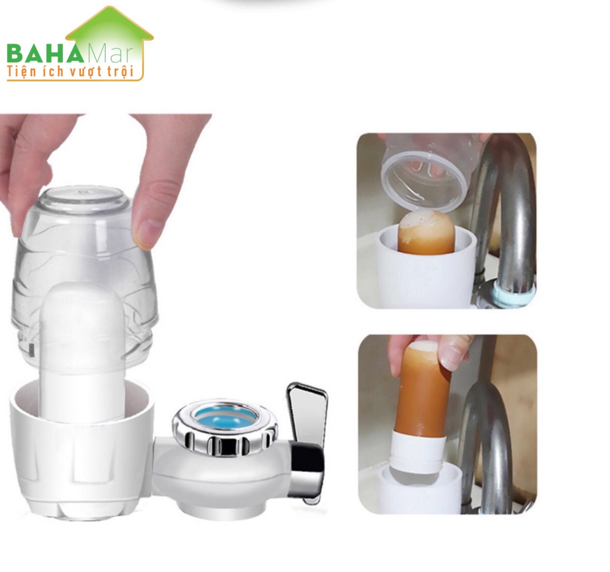 MÁY LỌC NƯỚC KHỬ KHUẨN TẠI VÒI LOẠI BỎ VI KHUẨN, GỈ SÉT, TẠP CHẤT... "BAHAMAR" cho dòng nước tinh khiết mang sức khỏe cho người dùng