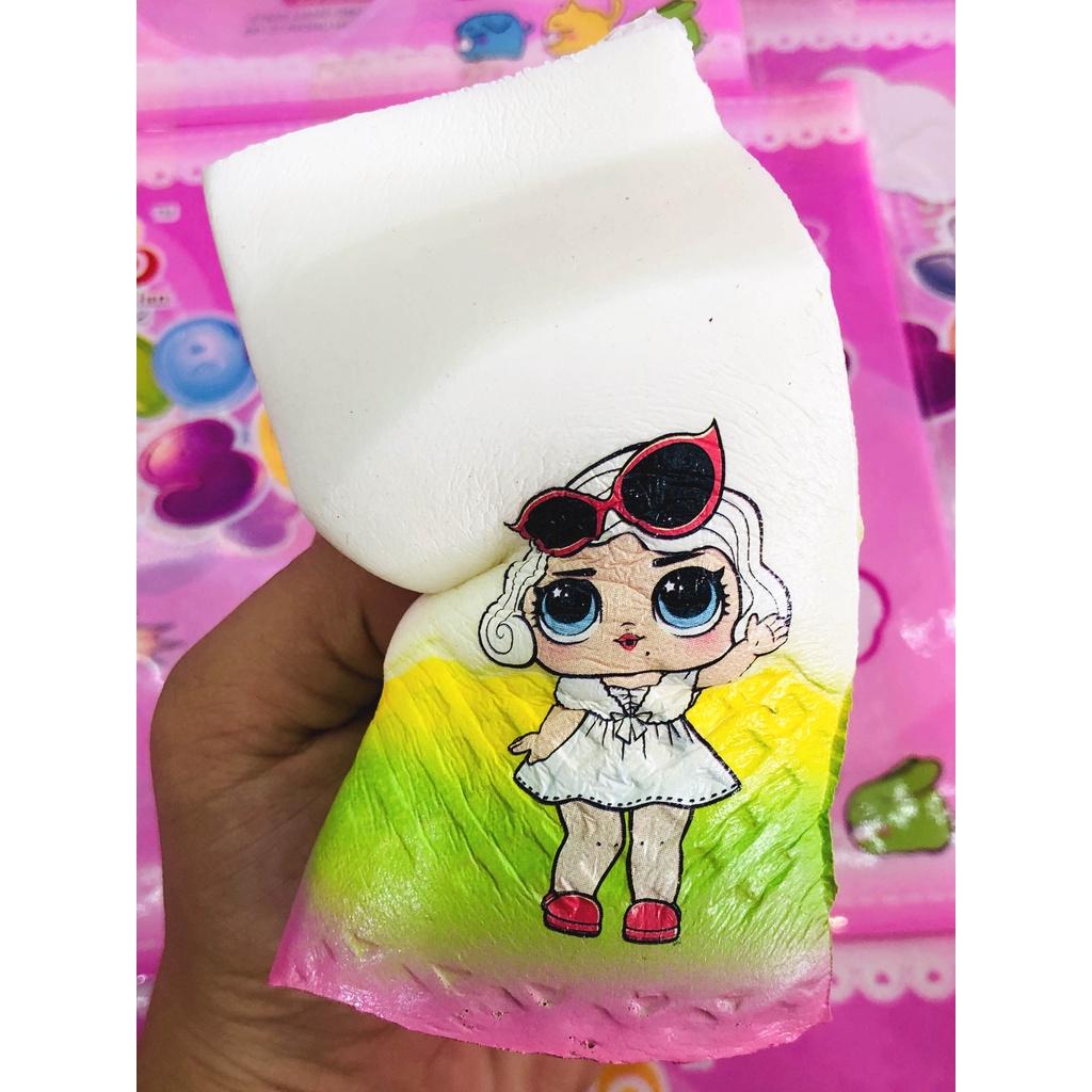 Squishy Lớn JUMBO Hình hộp sữa in hình cô gái váy trắng kính đỏ Đồ Chơi Xốp Giảm Stress Hình mềm mịn dễ Thương đàn hồi C