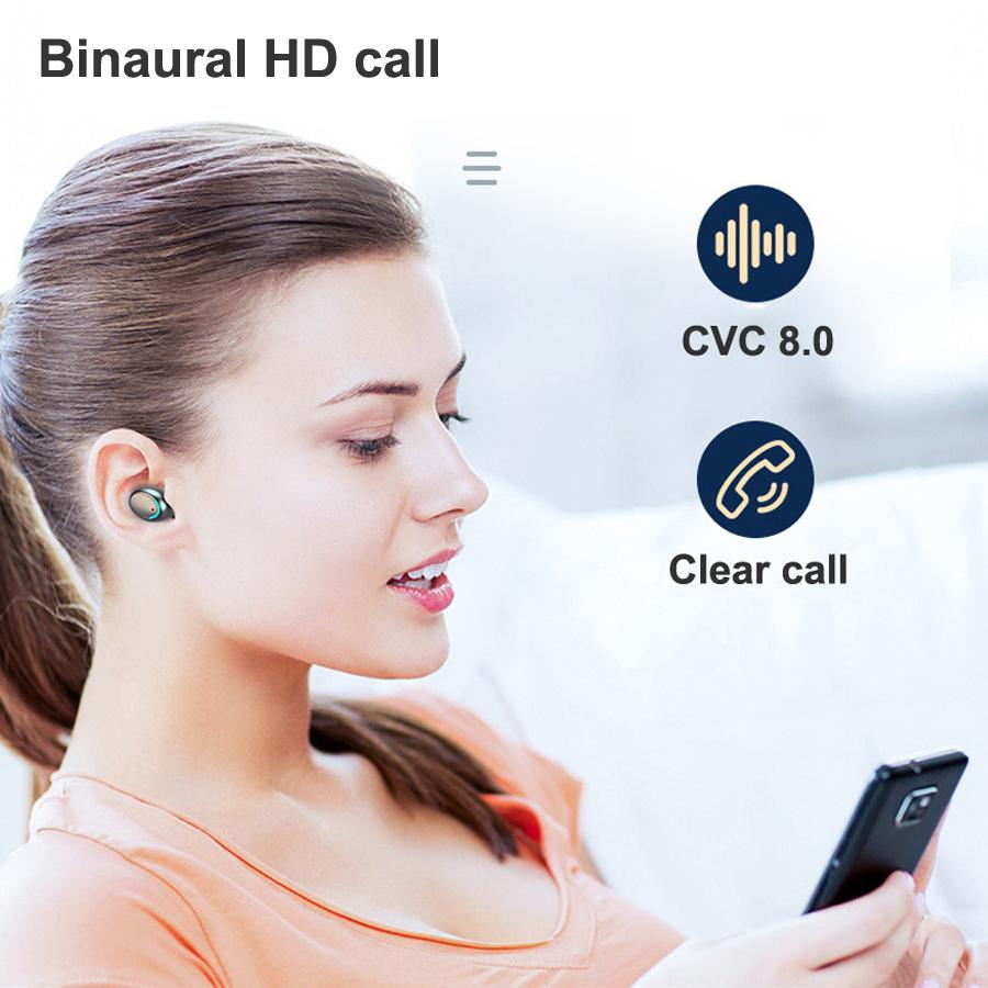 TWS Bluetooth 5.0 Thông Minh Màn Hình Hiển Thị Kỹ Thuật Số Không Dây Tai Nghe 9DStereo Thể Thao Chống Thấm Nước Tai Nghe Nhét Tai Tai Nghe Có Micro