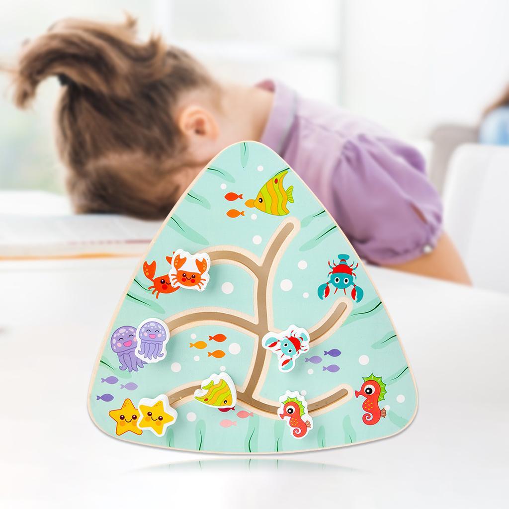 Kids Wooden Maze Game Math Recognition Travel Toy for Toddler