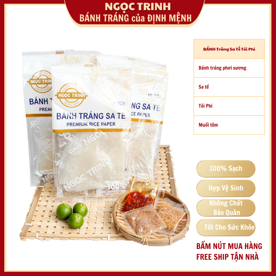 Bánh tráng sa tế tỏi loại bánh tráng phơi sương bánh tráng Ngọc Trinh