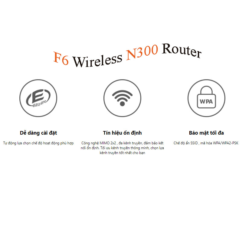 Thiết bị phát wifi không dây 4 râu chuẩn 300Mbps kích sóng repeater Wireless Router F6 Tenda hàng chính hãng