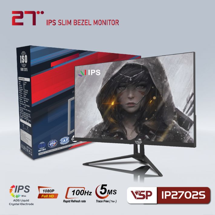 Màn hình máy tính VSP IP2702S (27inch/FHD/100Hz/5ms/IPS) - Hàng Chính Hãng