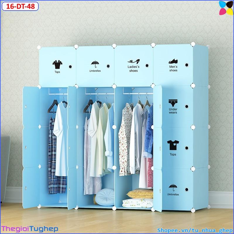 Tủ nhựa lắp ghép 16 ô loại sâu 47 cm
