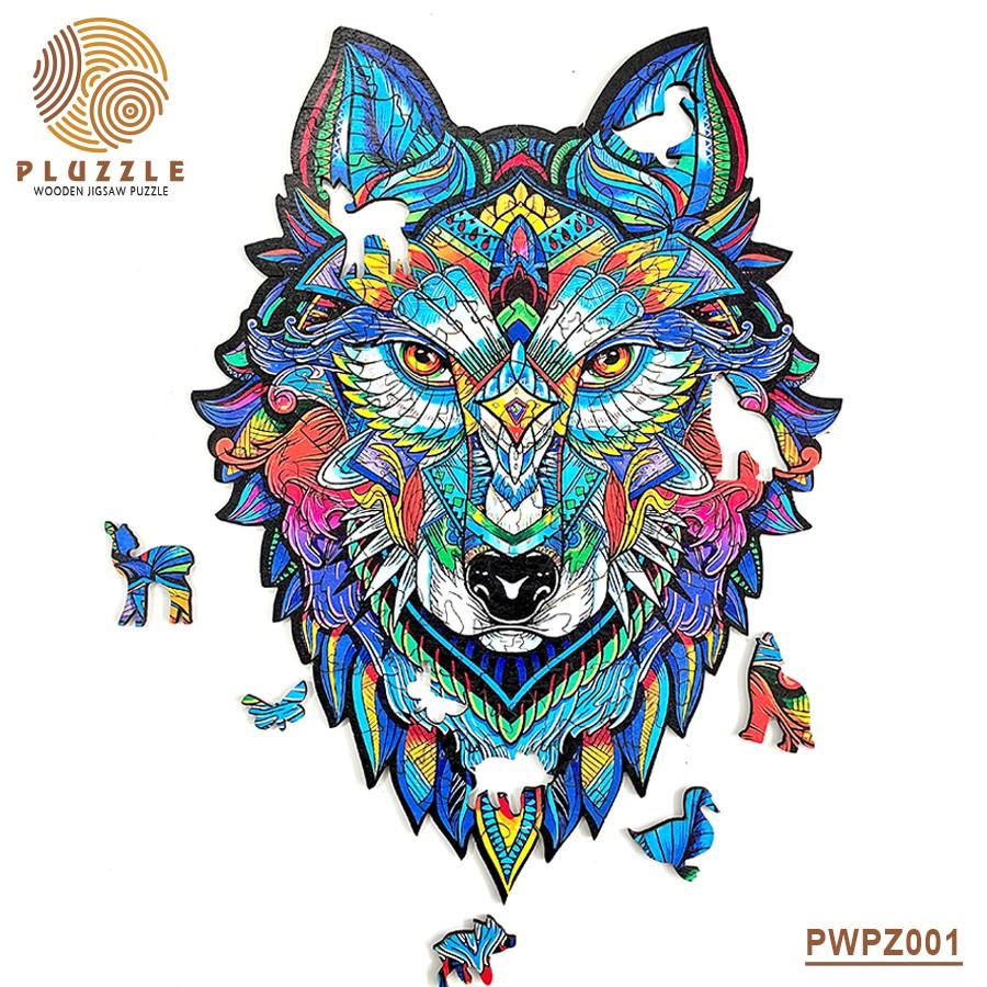 PLUZZLE Bộ xếp hình gỗ thông minh puzzle đồ chơi ghép hình - Con Sói - PZ001