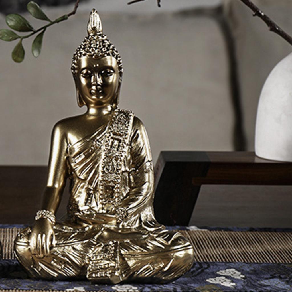Buddha Statue Buddism Figurines Sculpture Zen Meditation Home Decor