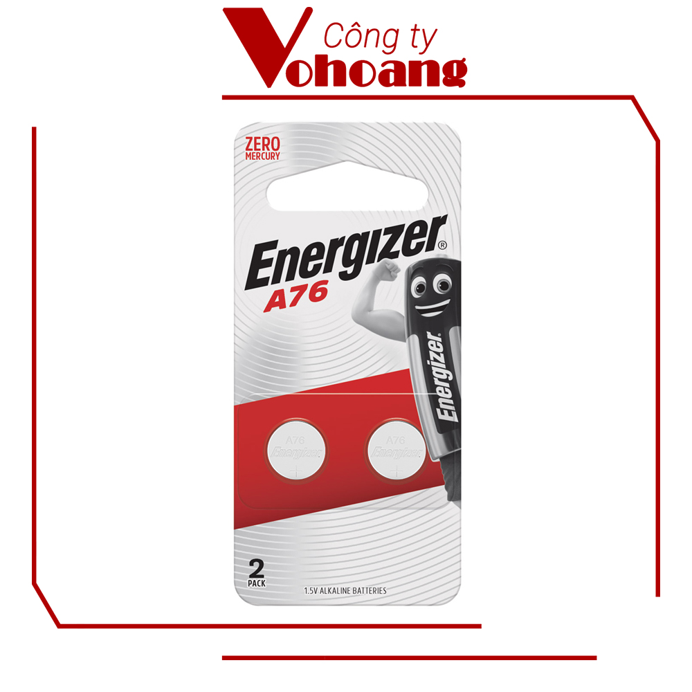 Pin nút Energizer A76 / LR44 / AG13 điện áp 1.5V vỉ 2 viên - Hàng chính hãng
