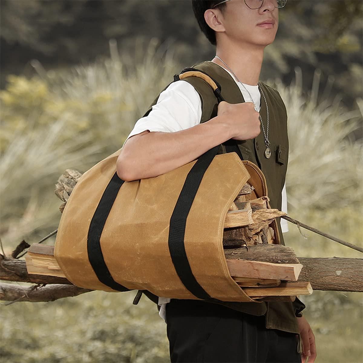 Túi đăng ký lò sưởi Canvas, công suất lớn túi túi vận chuyển túi vải bằng vải có khả năng chịu nước sưởi ấm túi vải gập túi cho ống khói vườn nội thất