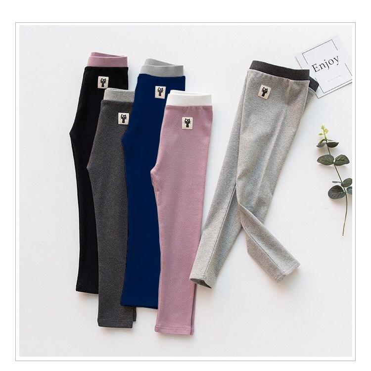 Quần legging cho bé gái 6-45kg mặc thu đông chất len tăm CAT