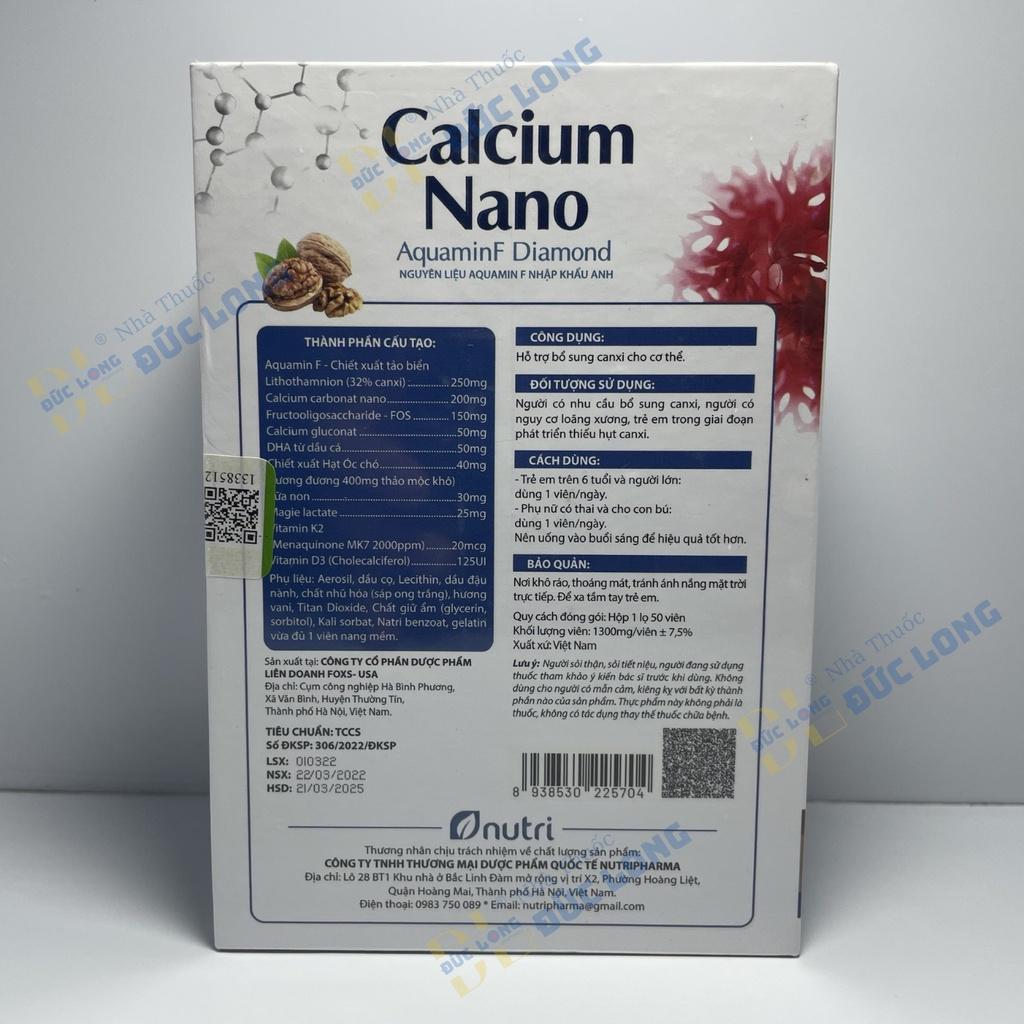 Calcium Nano AquaminF Diamond – Hỗ trợ bổ sung canxi cho cơ thể - Hộp 50 viên