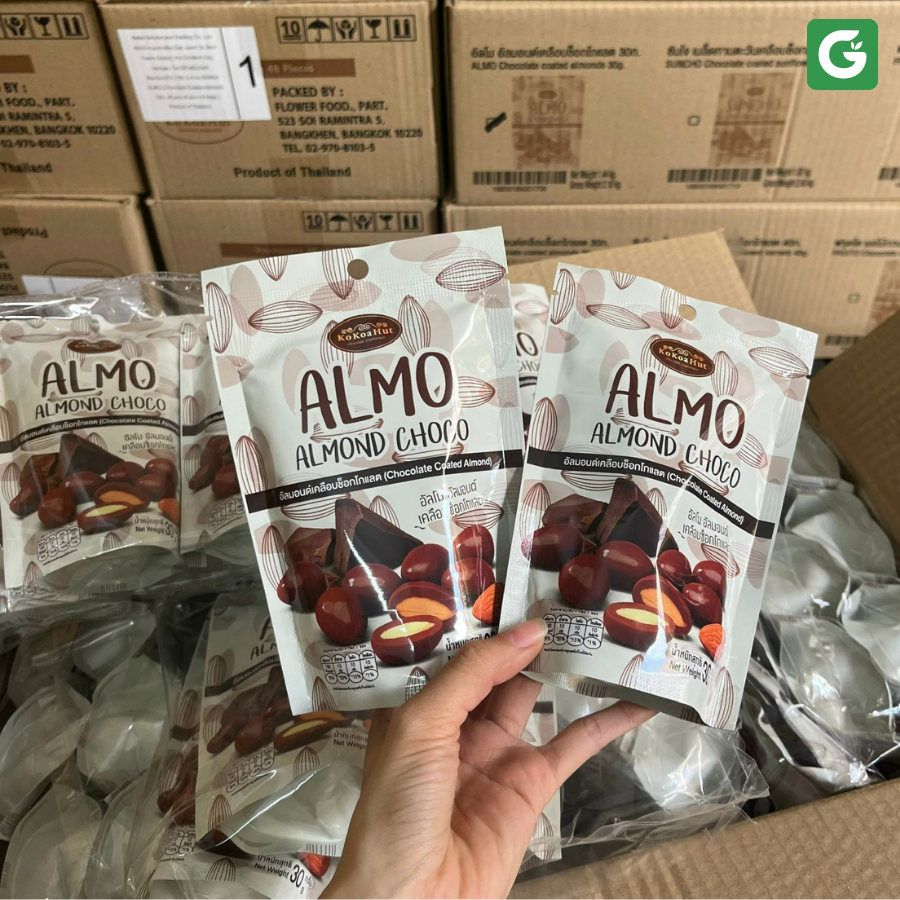 Sô Cô La Hạnh Nhân ALMO – Giòn Rụm, Thơm Ngon – Gói 30g [Hàng Thái Lan