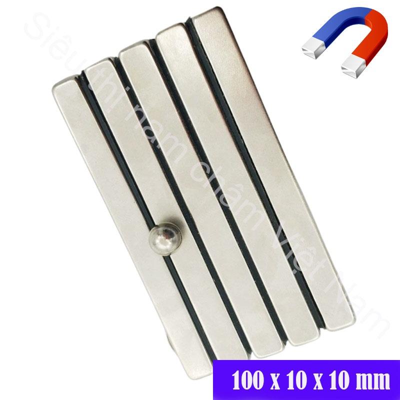 Nam châm đất hiếm 100x10x10mm nam châm siêu từ tính