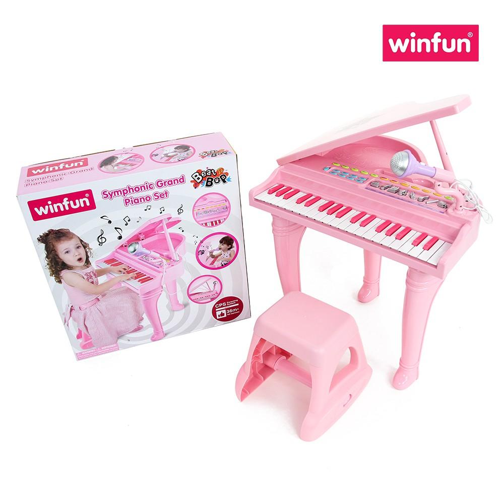 Đồ chơi âm nhạc cho bé - Đàn piano cổ điển kèm mic thu âm - Winfun - 2045 đồ chơi cho bé 3 tuổi trở lên - tặng đồ chơi dễ thương