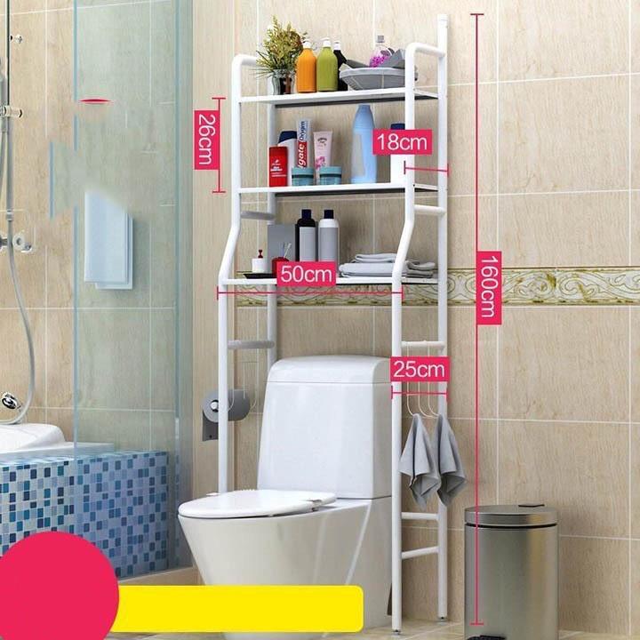 Kệ 3 Tầng Để Đồ Phía Trên Bồn Cầu Nhà Vệ Sinh Toilet Tiết Kiệm Không Gian