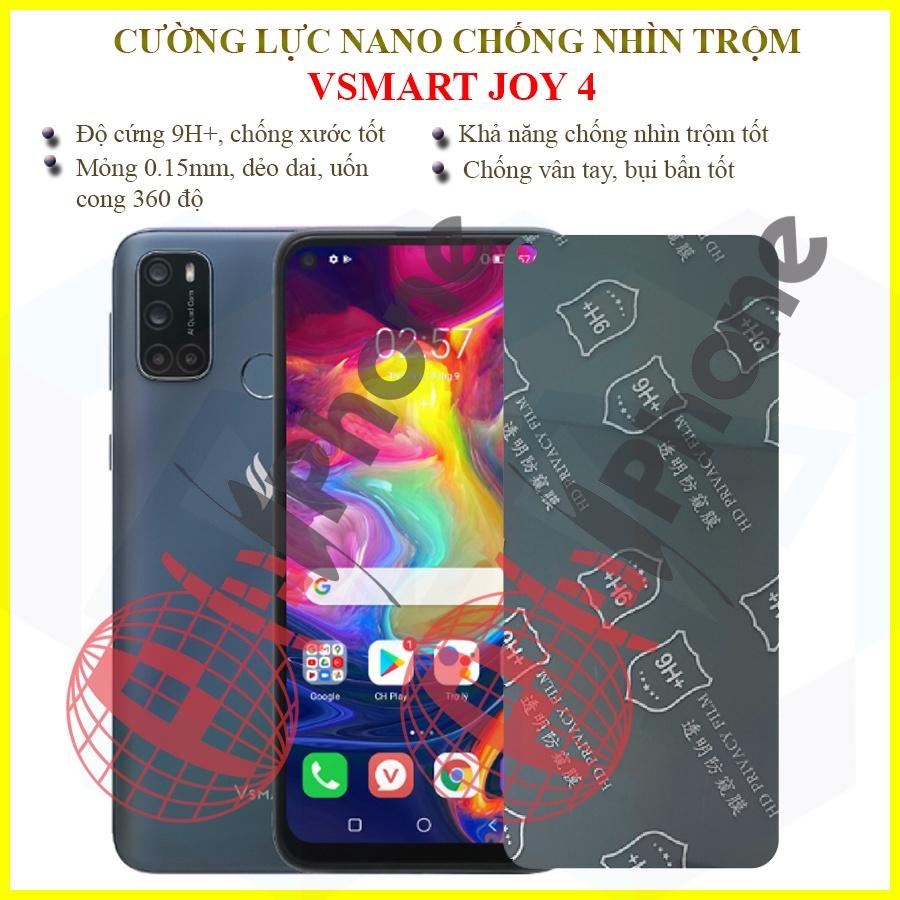 Dán chống nhìn trộm dành cho Vsmart Joy 4 - Dán cường lực dẻo nano 9H+