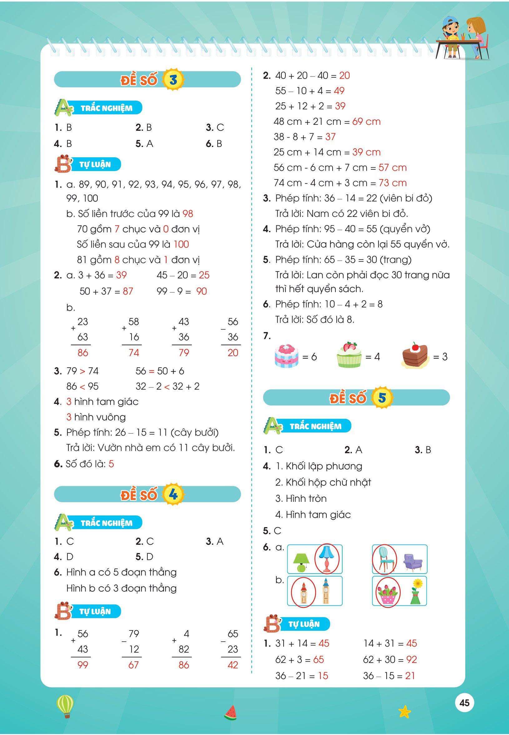 Phiếu Ôn Hè Toán 1 (Theo Chương Trình Giáo Dục Phổ Thông Mới)