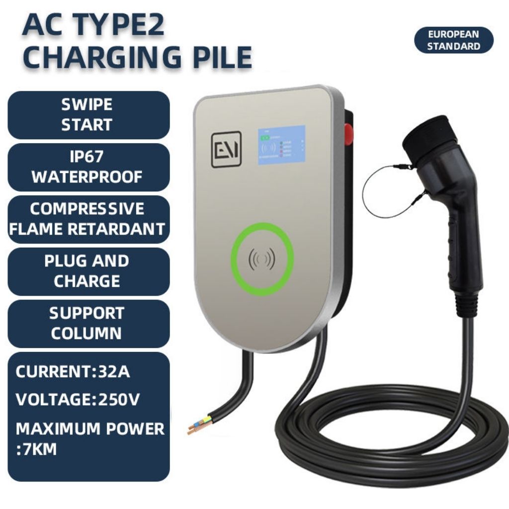 Sạc ô tô điện treo tường AC 32A 7KW 1 pha phù hợp xe điện Vinfast VFe34, VF3, VF5, VF8, VF9