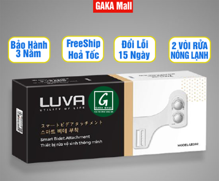 Vòi rửa, xịt vệ sinh thông minh Luva Bidet LB202, 2 Chế Độ Rửa Nóng Lạnh, Chính Hãng, Công Nghệ 100% Hàn Quốc