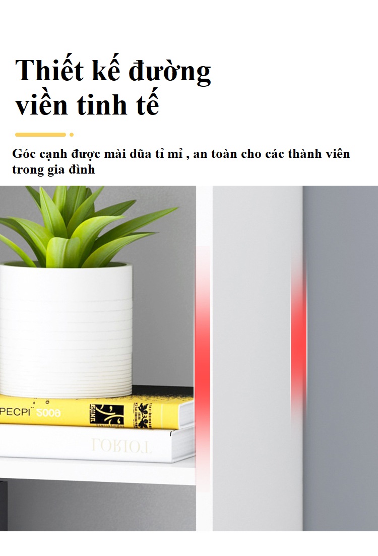 Tủ Kệ Sách Gỗ Đa Tầng Cao Cấp SPEVI Mẫu KBT31 Nội Thất Lắp Ráp Thông Minh Độc Đáo (Tủ Kệ 4 Chân Tròn) - 80*24*107