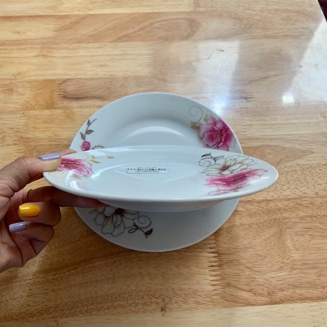 Đĩa sành in bông,đĩa 7 cạn H53