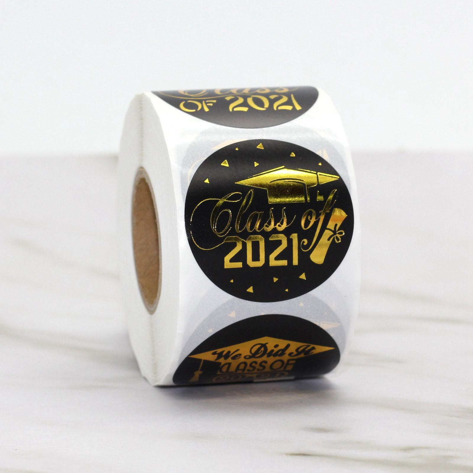 500 Pieces Graduation Sticker DIY Gift Wrap Packaging Stickers Roll Tape Gift Tag Sticker Sticky Label Baking Package Party Label