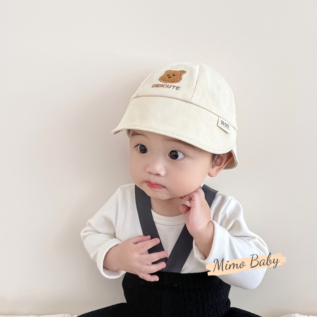 Mũ nón bucket thêu hình gấu style hàn quốc đáng yêu cho bé MH227 Mimo Baby