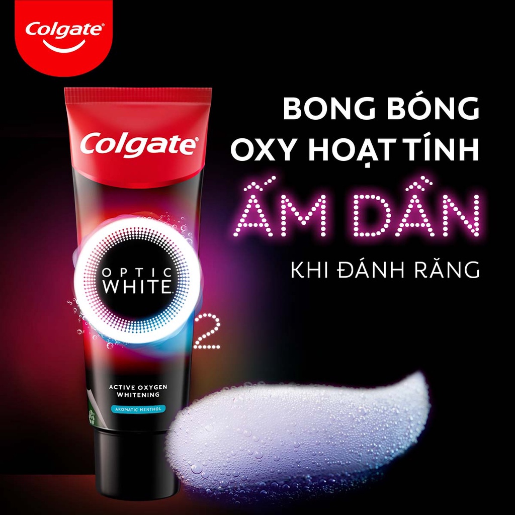 Combo bàn chải điện Colgate Sonic Optic White và 2 kem đánh răng Colgate Optic White O2 85g trắng răng 3 ngày