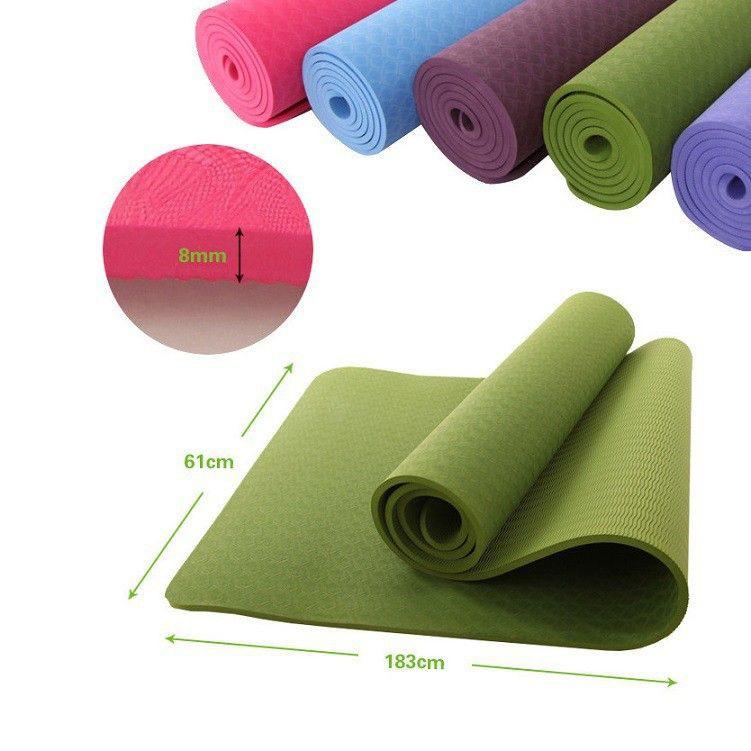 Thảm Tập Yoga, Thảm Tập Thể Dục Chống Trượt TPE 2 Lớp 6mm Cao Cấp