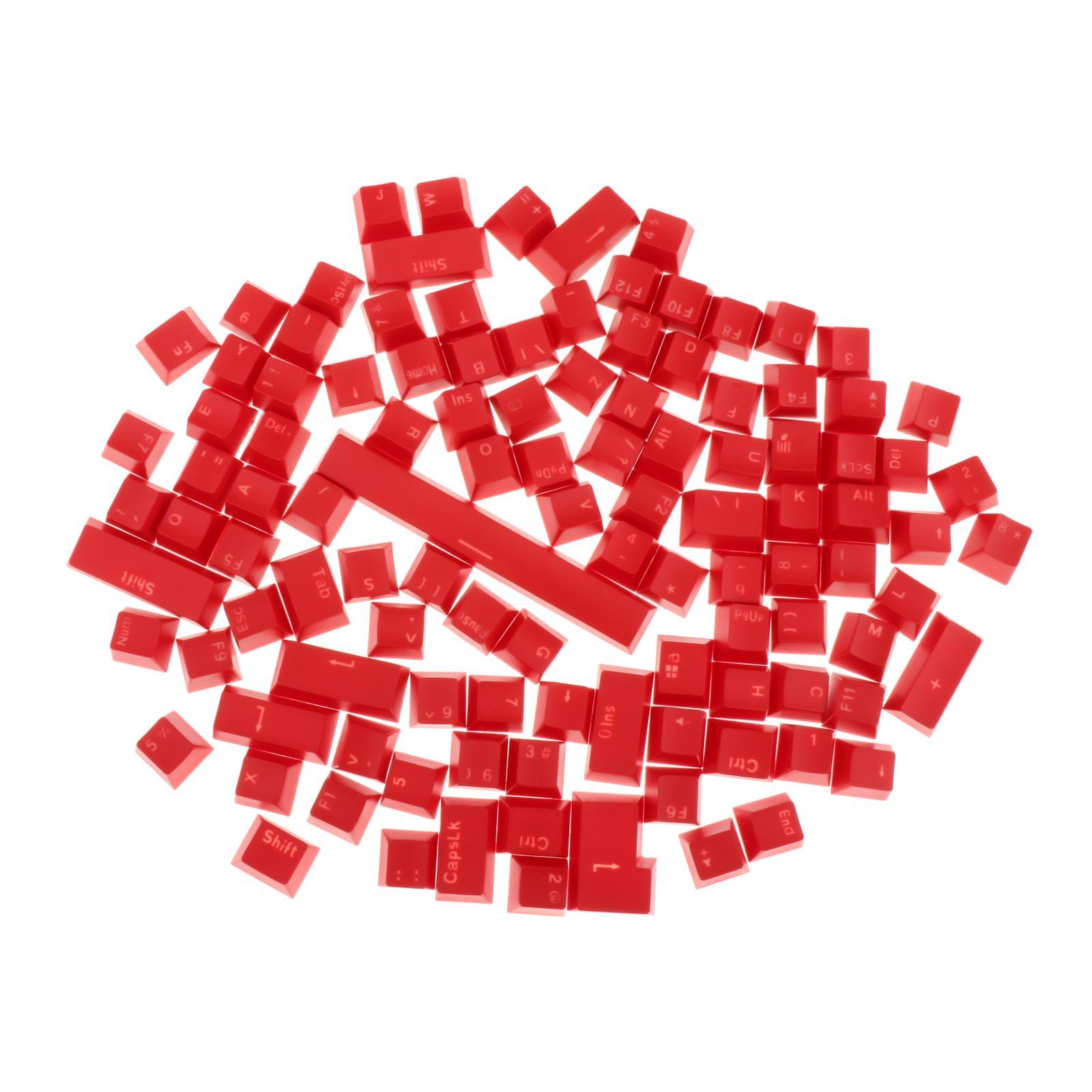 2 Pieces 108 Keys Translucent Keycaps for Mechanical Keyboard Red + White