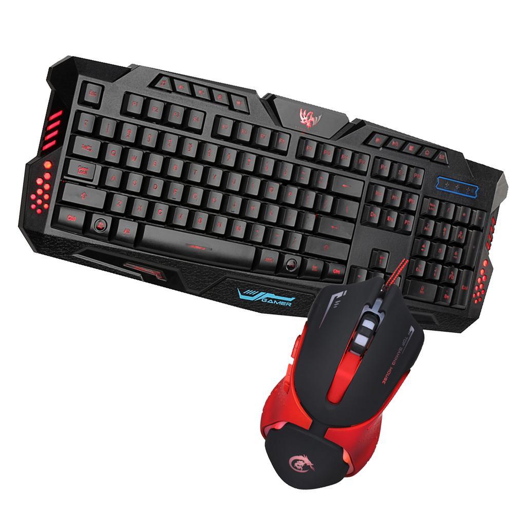 6 Buttons 3200 DPI Mouse and Ergonomic Keyboard Combo for Gaming Equipment