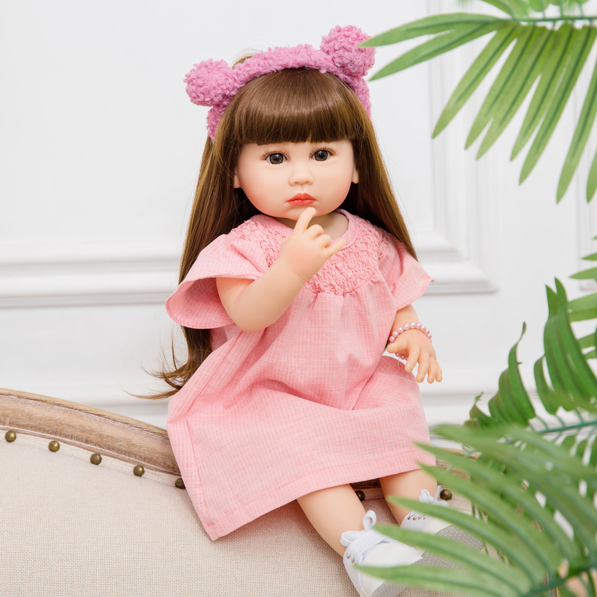 Búp Bê Tái Sinh Thân Nhựa Mềm Mại 55 cm = 22 inch Keuime Reborn Silicon Vinyl Doll PVN4698