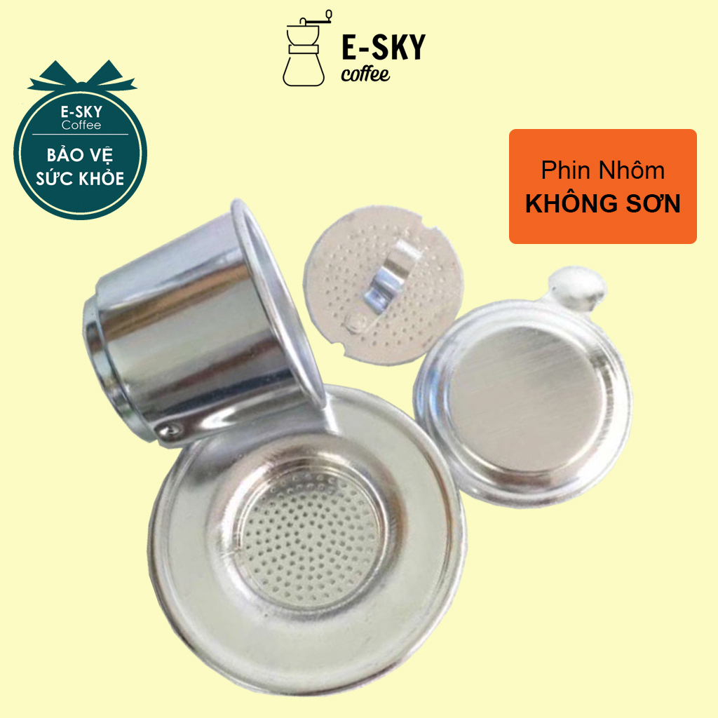 Phin Pha Cà Phê Nhôm Nguyên Chất Không Sơn Thể Tích 170ml Miệng 7cm