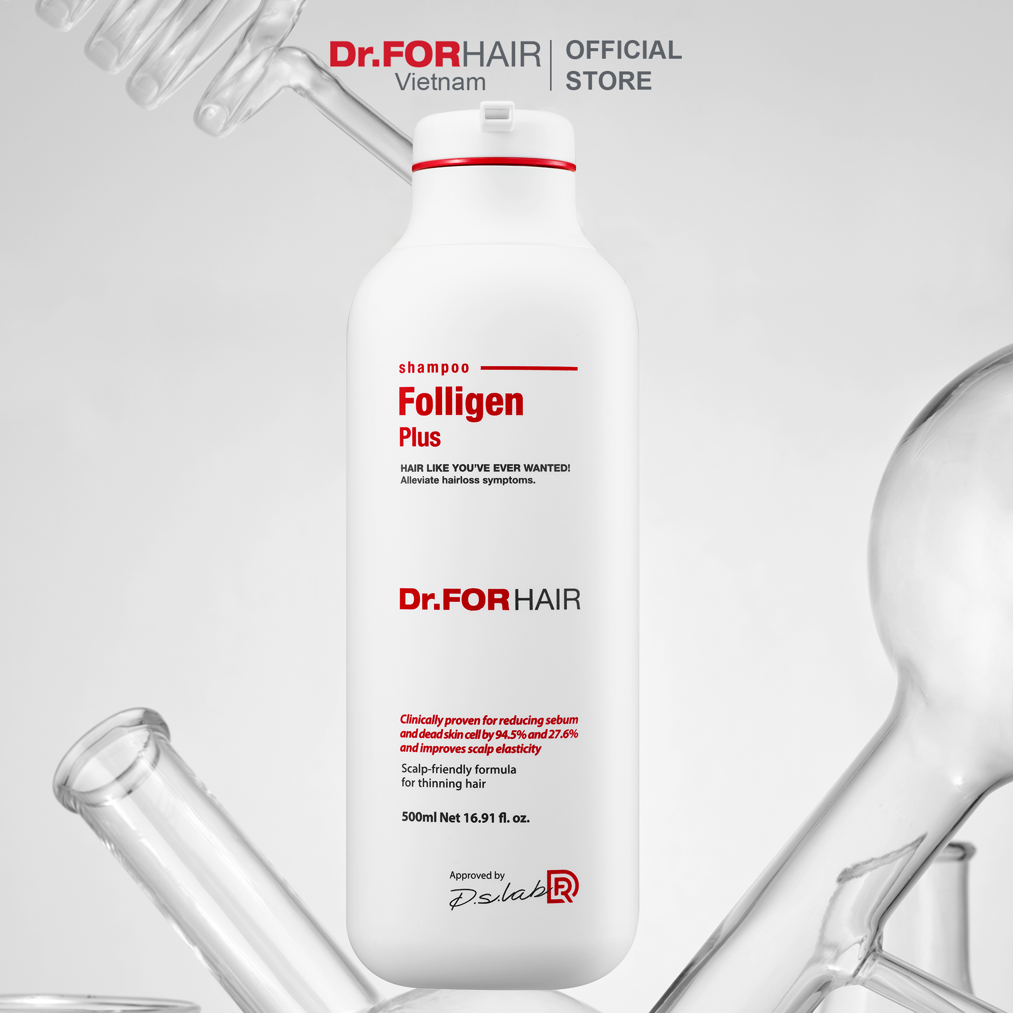 Dầu gội đầu ngăn rụng tóc kích thích mọc tóc Dr.FORHAIR Folligen Plus Shampoo 500ml