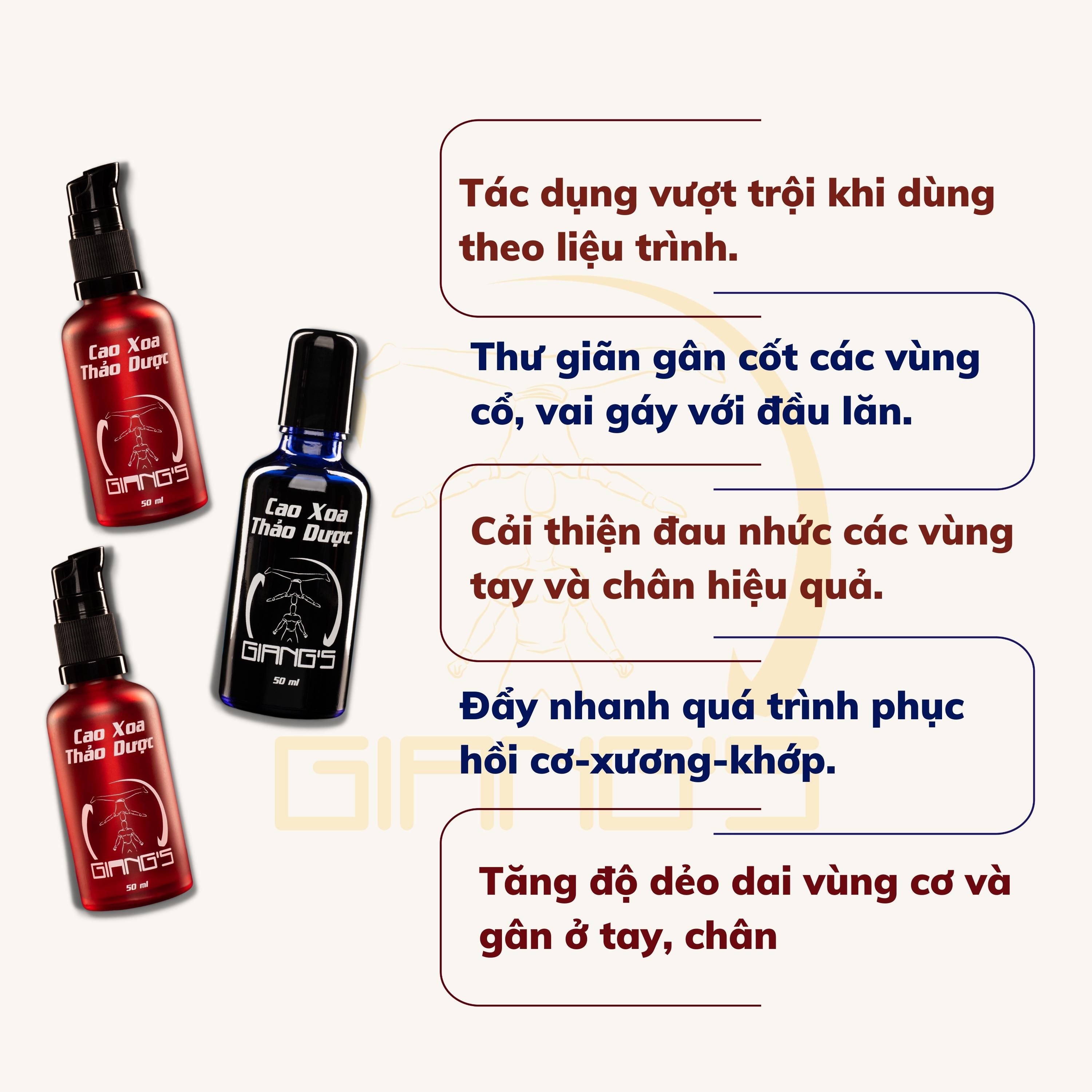 Dầu xoa bóp Quốc Cơ Quốc Nghiệp (liệu trình 01) Combo 2 đỏ 1 xanh chai 50ml - Cao xoa bóp xương khớp massage cổ vai gáy