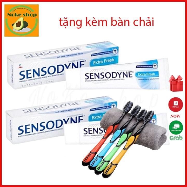 Kem đánh răng Sensodyne Fresh Mint giảm ê buốt 24/7 100g tặng kèm bàn chải