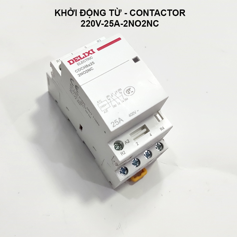 Bộ khởi động từ-Contactor 220v-25A, 2NO2NC dùng làm bộ ATS tự động đóng nguồn dự phòng