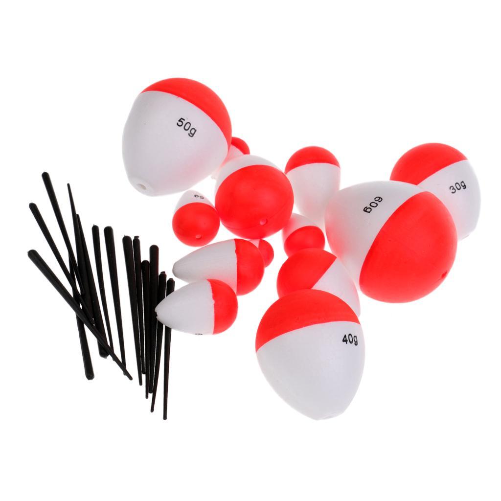 14pcs/lot Mixed Bobber Fishing Float Round Sea Fishing Float Buoy Bobbers