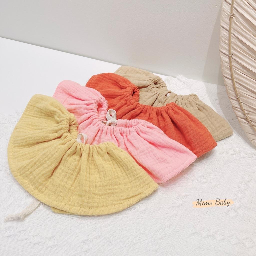 Yếm cổ tròn vải xô muslin họa tiết dễ thương cho bé YC11 Mimo Baby