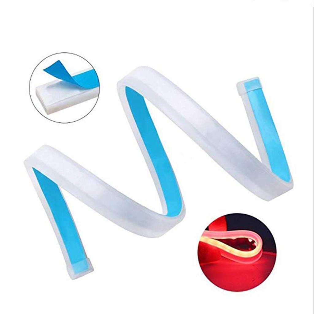 2 Pieces Car LED Flowing Strip Flasher Turn Signal Light Foglight DRL Light