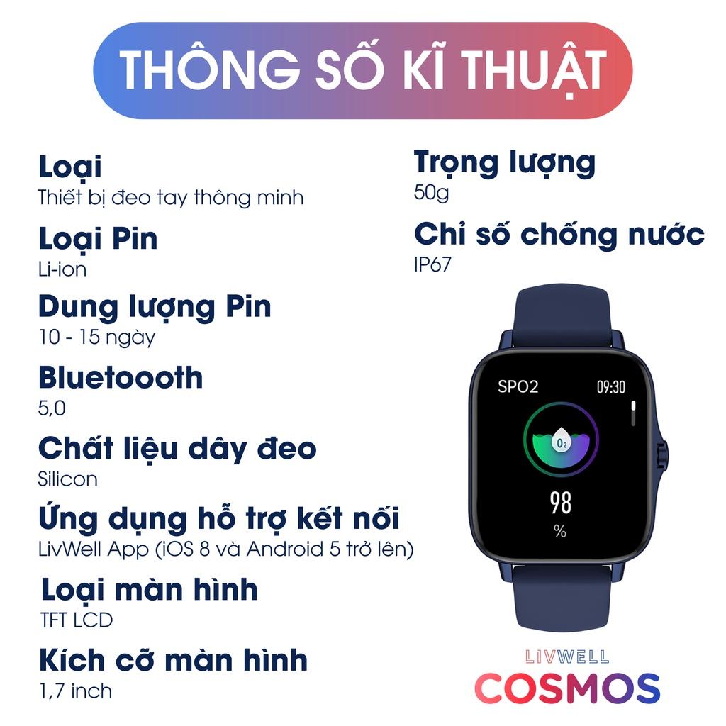 Đồng Hồ Thông Minh LivWell Cosmos - Hàng Chính Hãng - Bảo Hành 12 Tháng 1 Đổi 1 - BLUE