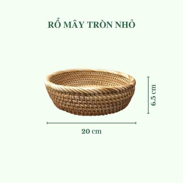 Rổ mây size nhỏ đựng đồ nhiều size - Bát mây guột decor trang trí chụp hình - Rattan Bowl