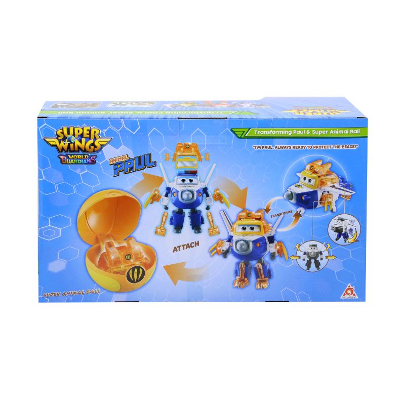 Đồ Chơi SUPERWINGS Robot Biến Hình Siêu Vệ Binh Cảnh Sát Paul Và Quả Bóng Sức Mạnh Muôn Thú YW760965