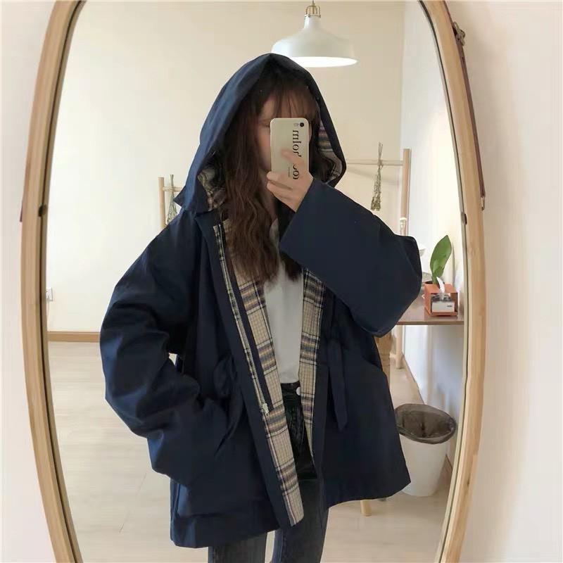 Áo Khoác KAKI Phối Caro UNISEX