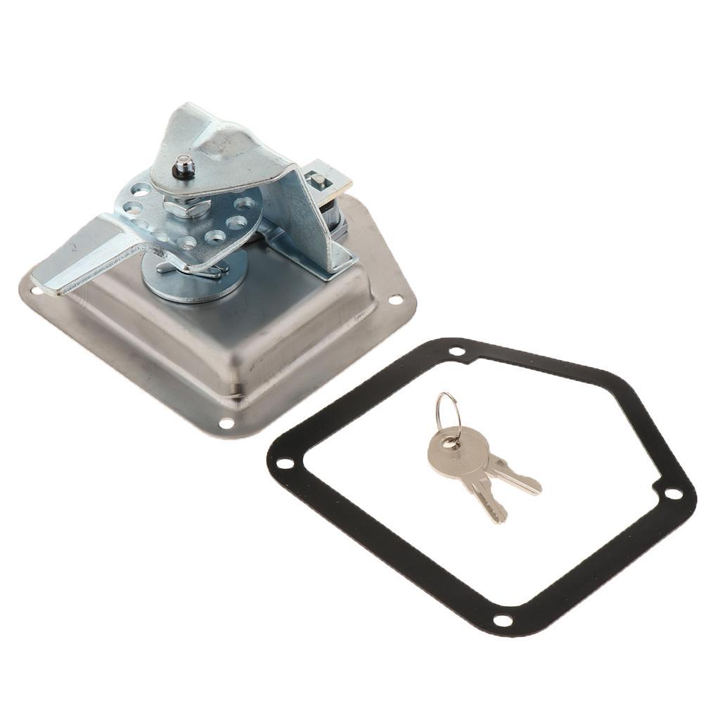 Stainless Steel Truck Toolbox Lock Latch Paddle Handle Trailer Tool w 2 Key