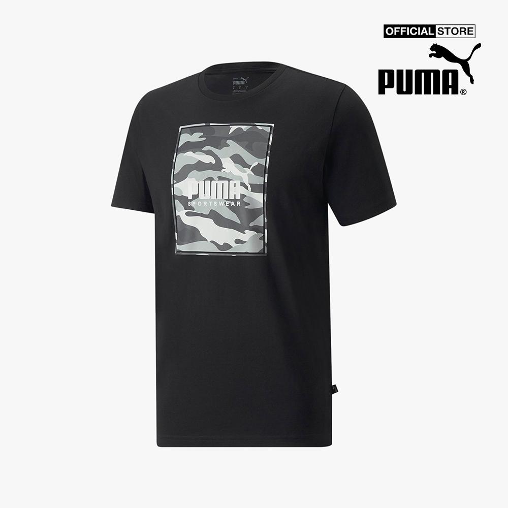 PUMA - Áo thun thể thao nam ngắn tay Box Logo Camo 849085