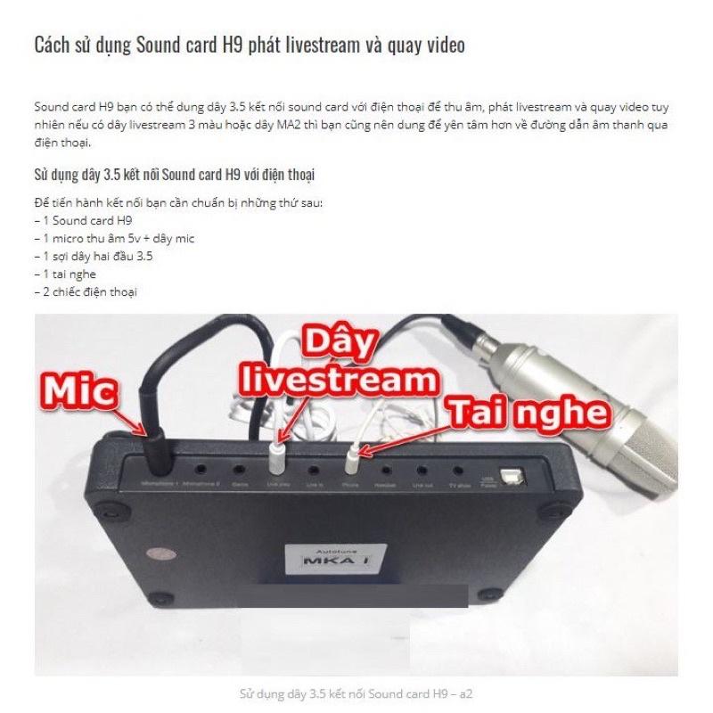 Micro Livestream AQ 220, Sound Card Thu Âm  H9 Bluetooth Siêu Phẩm 2020