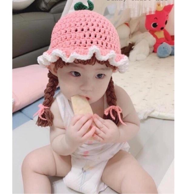 Mũ tóc giả dễ thương bé gái