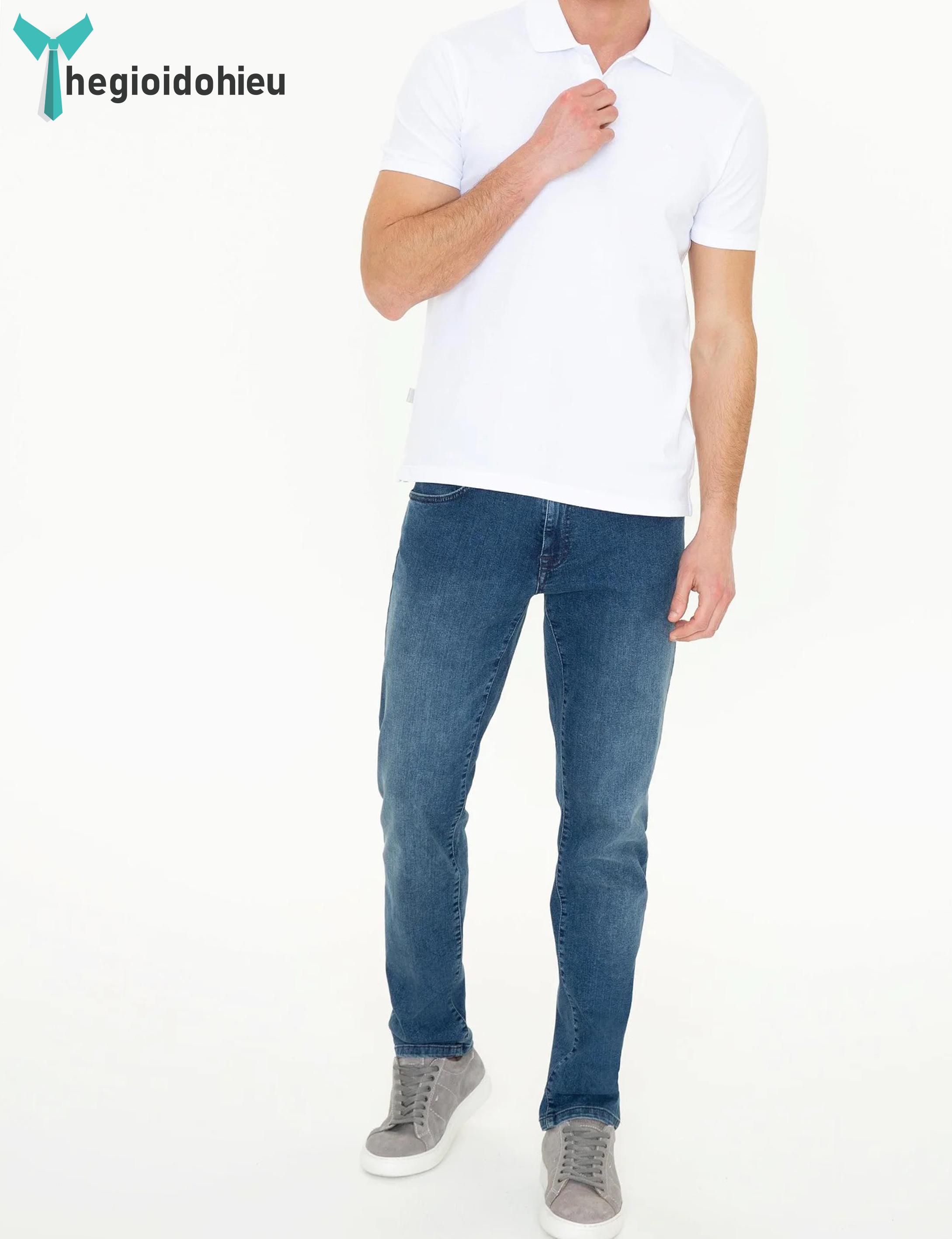 Áo thun nam PierreCardin PCPolo176 (Trắng trơn) - Hàng nhập khẩu - Không túi - Trắng trơn