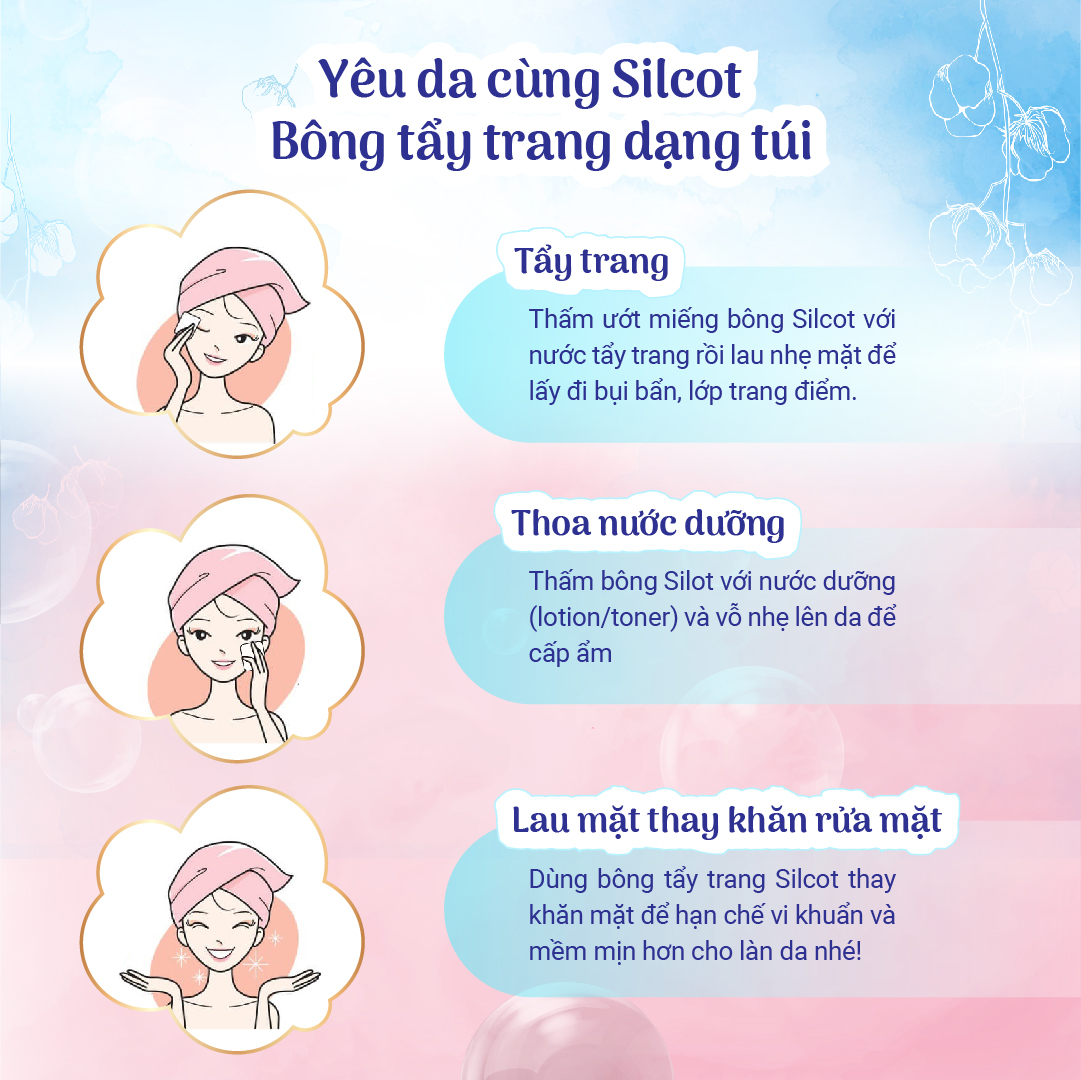 Combo 3 hộp Bông Tẩy Trang Silcot 82 Miếng/Hộp